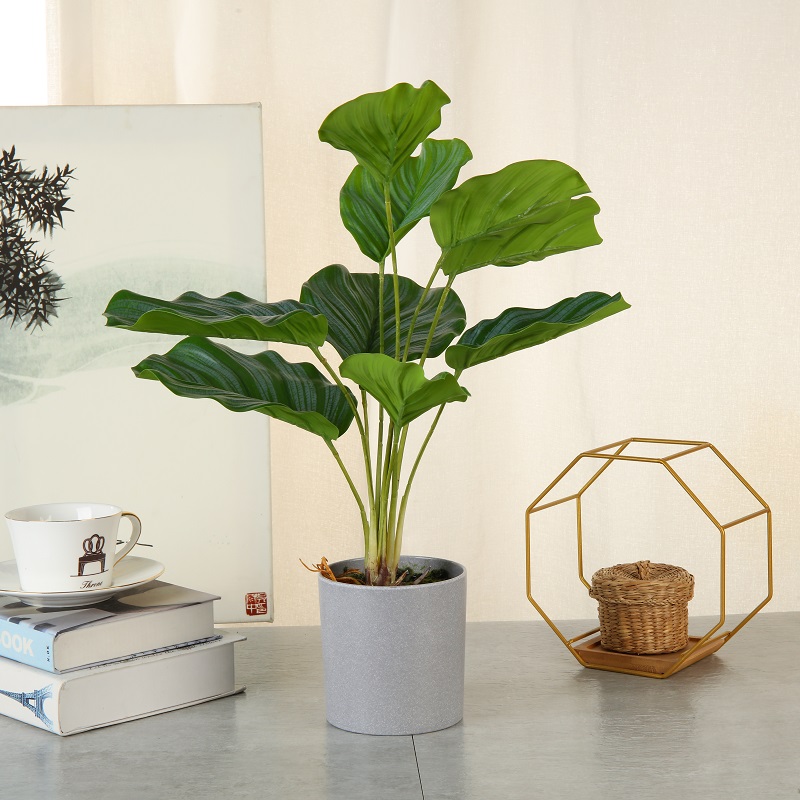 家の装飾のための鍋に高シミュレーションの本物の触れられた人工緑の植物