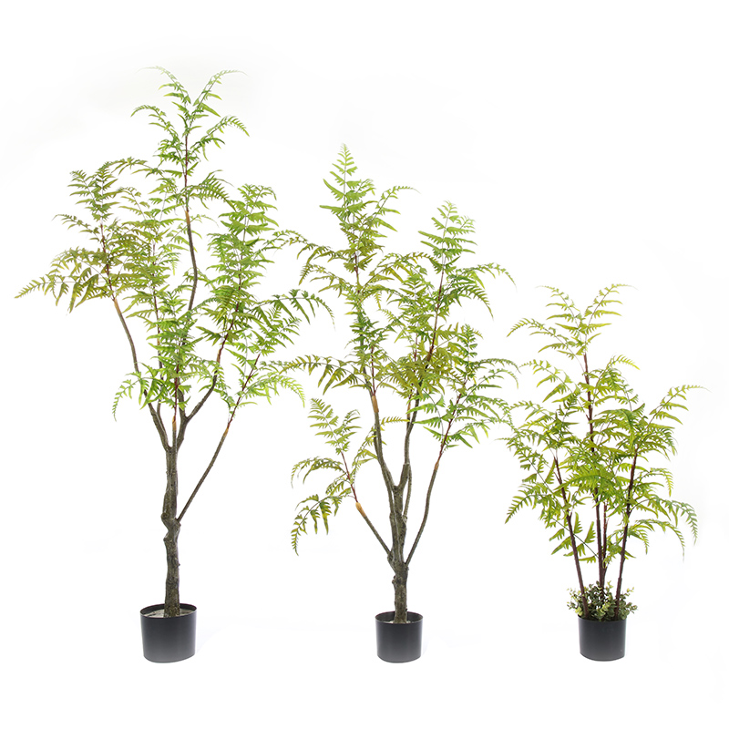 熱い販売リアルなクロロフィーチムコモサムツリー人工植物人工植物の鉢植えのシダ